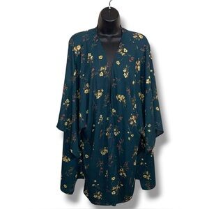 Medium Hyped Unicorn Green Yellow Floral Lightweight Shrug  Flowy Boho Hippie